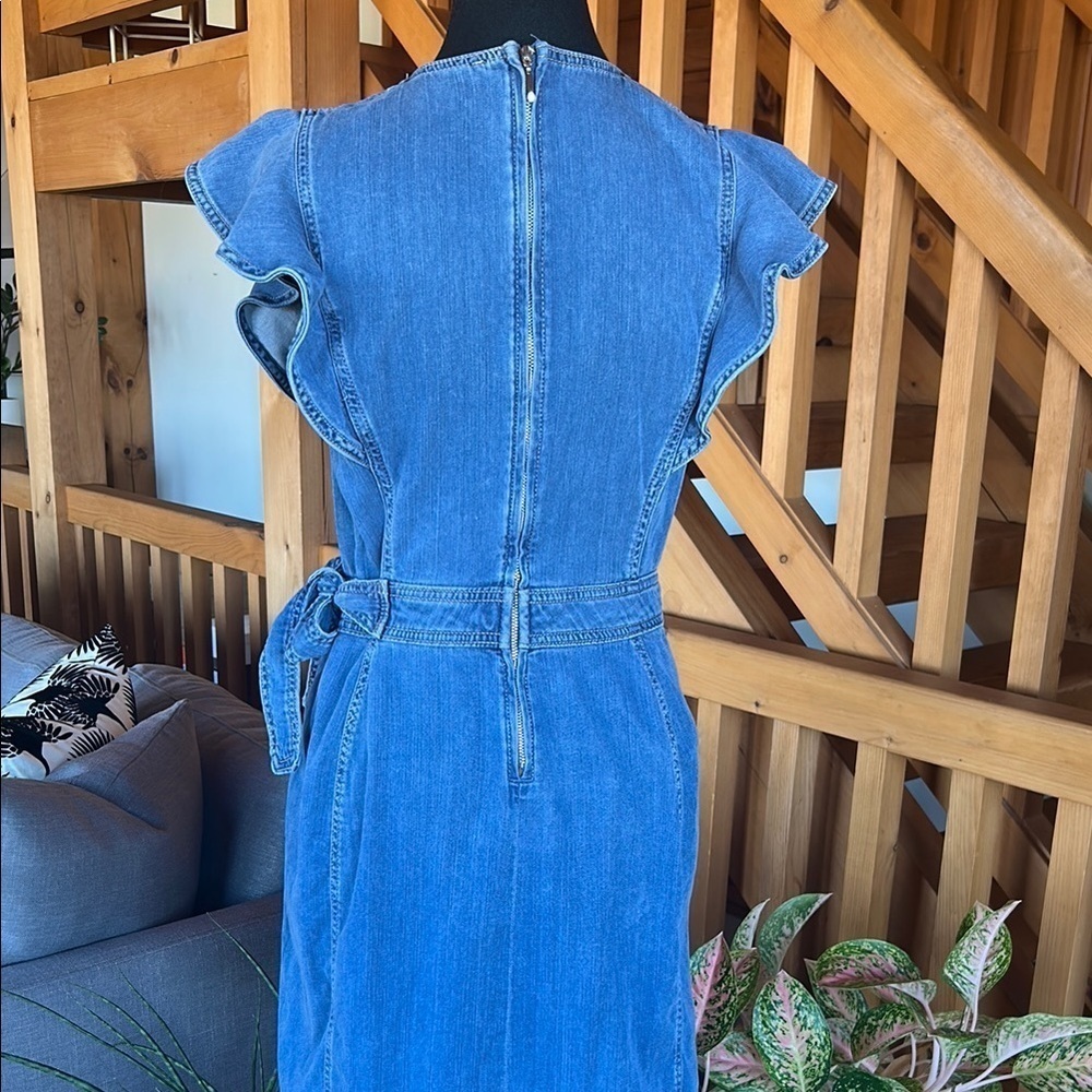 White House Black Market Blue Wrap Tie Front Mini Dress - Picture 7 of 12